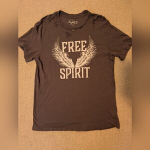 Men's Distressed Black Free Spirit Tee